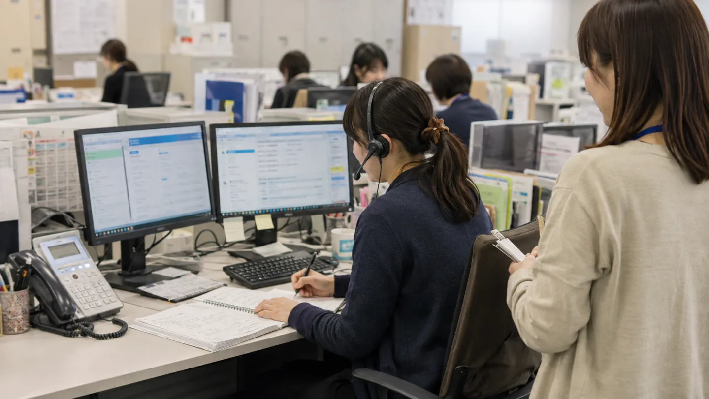 顧客問い合わせ対応の一気通貫化で起きている業務課題のイメージ