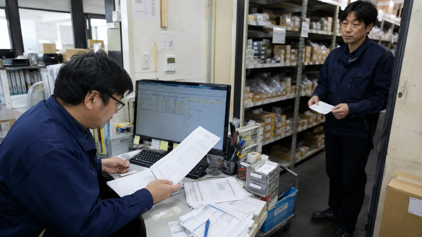 受注・在庫確認・後続連絡の自動化で起きている業務課題のイメージ